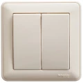 Изображение товара Выключатель двухклавишный Systeme Electric W59 открытой установки, номинальный ток - 10 А, степень защиты IP20, в сборе, цвет - слоновая кость