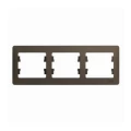 Изображение товара Рамка Systeme Electric Glossa 3П 3 поста горизонтальная, степень защиты IP20, корпус - пластик, цвет - шоколад
