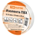 Изображение товара Изолента самозатухающая TDM 19 мм, 20 м, поливинилхлорид, белая