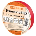 Изображение товара Изолента самозатухающая TDM ширина - 19 мм, длина - 20 м, толщина - 0.15 мм, материал - поливинилхлорид, цвет - красный