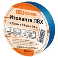 Изображение товара Изолента самозатухающая TDM ширина - 15 мм, длина - 10 м, толщина - 0.13 мм, материал - поливинилхлорид, цвет - синий
