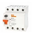Изображение товара УЗО четырехполюсное TDM ВД1-63 4P тип АС, номинальный ток 80 А, ток утечки 30 мА