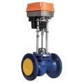 Изображение товара Клапан регулирующий двухходовой TRV Ду125 Ру16 с электроприводом TSL-3000-60-2A-24-IP67 с аналоговым управлением и обратной связью 4-20мA (2-10 V) 24В