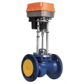 Изображение товара Клапан регулирующий двухходовой TRV-T Ду125 Ру16 с электроприводом TSL-3000-60-2A-24-IP67 с аналоговым управлением и обратной связью 4-20мA (2-10 V) 24В
