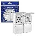 Изображение товара Розетка TOKOV ELECTRIC Nix 4-местная с заземлением IP54 открытая установка белая