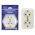 Изображение товара Розетка TOKOV ELECTRIC Frea 2-местная открытой установки с заземлением, IP20, бежевый