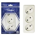 Изображение товара Розетка TOKOV ELECTRIC Frea 3-местная открытая без заземления IP20 бежевый