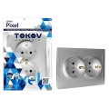 Изображение товара Розетка TOKOV ELECTRIC Pixel 2-местная скрытой установки