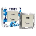 Изображение товара Розетка TOKOV ELECTRIC Pixel USB 2-местная скрытая установка 5В