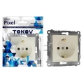 Изображение товара Розетка TOKOV ELECTRIC Pixel 1-местная скрытая с заземлением 16А IP20 бежевый