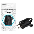 Изображение товара Вилка прямая TOKOV ELECTRIC с заземлением с кольцом, IP20, 16 А, 250 В, черная