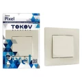 Изображение товара Выключатель одноклавишный TOKOV ELECTRIC Pixel скрытой установки бежевый