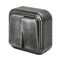 Изображение товара Выключатель двухклавишный Duwi Palazzo Vintage серебро патина