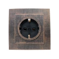 Изображение товара Розетка Duwi Palazzo Vintage 1-местная для скрытой установки с заземлением, цвет - медь патина