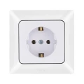 Изображение товара Розетка NE-AD Aras 1-местная для скрытой установки с заземлением белая