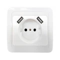 Изображение товара Розетка комбинированная IN HOME CLASSICO 1-местная с USB A+A для скрытой установки, цвет - белый