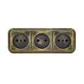 Изображение товара Розетка Duwi Palazzo Vintage 3-местная для открытой установки без заземления, цвет - бронза патина
