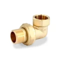 Изображение товара Соединитель латунный Uni-Fitt 3/4″ Ду20 Ру30 разъемный, угловой, с плоской прокладкой, корпус - латунь, присоединение - внутренняя/наружная резьба, страна - Китай