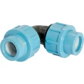 Изображение товара Отвод Unipump 90° КОМ-КОМ Дн20 Ру16 для труб ПНД, присоединение - компрессионное/компрессионное, материал - полипропилен