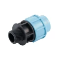 Изображение товара Муфта переходная Unipump Дн40х1″ Ру16 для труб ПНД, материал - полипропилен, присоединение - компрессионное / наружная резьба