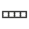 Изображение товара Рамка Makel Karea 4П 4 поста горизонтальная пластиковая дымчатая IP20