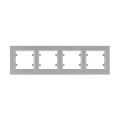 Изображение товара Рамка Makel Karea 4П 4 поста горизонтальная IP20 пластик серебряная