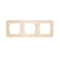 Изображение товара Модель Makel Lillium 3П 3 поста горизонтальная рамка для электропроводки кремовая