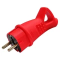 Изображение товара Вилка прямая UNIVersal каучковая с заземлением, с ушком, номинальный ток - 16 А, 250 В, степень защиты IP44, цвет - красный