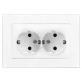Изображение товара Розетка UNIVersal Афина 2-местная скрытой установки с заземлением белая