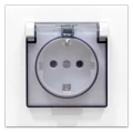 Изображение товара Розетка UNIVersal Афина 1-местная скрытой установки с заземлением белая