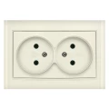 Изображение товара Розетка UNIVersal Бриллиант 2-местная скрытой установки без заземления, номинальный ток - 16 А, степень защиты IP20, цвет - слоновая кость