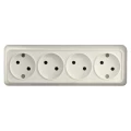Изображение товара Розетка UNIVersal Олимп 4-местная для открытой установки без заземления