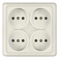 Изображение товара Розетка UNIVersal Олимп 4-местная открытой установки без заземления квадратная