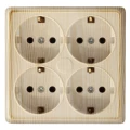 Изображение товара Розетка UNIVersal Олимп 4-местная открытая with заземлением, IP20, квадратная, сосна