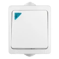 Изображение товара Выключатель одноклавишный UNIVersal Аллегро открытой установки с подсветкой, номинальный ток - 10 А, степень защиты IP54, цвет - белый