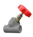 Изображение товара Клапан запорный Valfex Дн20 45°, материал - PP-R, тип присоединения - внутренняя -наружная пайка, цвет - серый