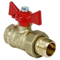 Изображение товара Кран шаровой VALFEX 11Б27фт1М OPTIMА VF.227.L0B1 1/2″ Ду15 Ру25 полнопроходной, двухходовой, латунь ЛС59-1, уплотнение - фторопласт Ф-4, внутренняя резьба / американка, ручка-бабочка