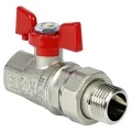 Изображение товара Кран шаровой VALFEX Premium VF.227.NB1 1/2″ Ду15 Ру63 полнопроходной, двухходовой, латунь ЛС59-1, уплотнение - фторопласт Ф-4, внутренняя резьба / американка, ручка-бабочка