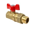 Изображение товара Кран шаровой VALFEX 11б27фт1М VF.227.LB1.114 1 1/4″ Ду32 Ру40 полнопроходной, двухходовой, латунь ЛС59-1, уплотнение - PTFE, внутренняя резьба / американка, ручка-бабочка