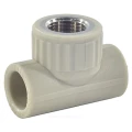 Изображение товара Тройник полипропиленовый комбинированный VALFEX Дн20x1/2″ Ру25, внутренняя резьба, цвет серый