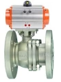 Изображение товара Кран шаровой ABRA BV41 Ду15 Ру40 нержавеющий, полнопроходной, фланцевый с пневмоприводом DN.ru DA-052 двойного действия и пневмораспределителем 4M310-08 24В