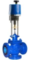 Изображение товара Клапан трехходовой КМ307Ф Ду15 Ру16 фланцевый с линейным приводом PSL201-220В Kvs=4,0