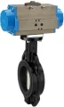 Изображение товара Затвор дисковый поворотный Авангард ЗПДП Ду50 Ру16 межфланцевый, корпус - чугун серый СЧ20, диск - ковкий чугун КЧ30, уплотнение - EPDM, с ПИМ Valbia одностороннего действия 82sr0012