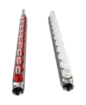 Коллекторная группа DN.ru GC1-31-11 1″ Ду25 Ру10 отводов — 11, в сборе с расходомерами и терморегулирующими клапанами, без переходников, корпус - нержавеющая сталь AISI 304