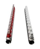 Коллекторная группа DN.ru GC1-31-12 1″ Ду25 Ру10 отводов — 12, в сборе с расходомерами и терморегулирующими клапанами, без переходников, корпус - нержавеющая сталь AISI 304