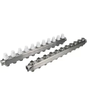 Коллекторная группа DN.ru GC3-31-11 1″ Ду25 Ру10 отводов — 11, в сборе с терморегулирующими клапанами и запорно-балансировочными клапанами, без переходников, корпус - нержавеющая сталь AISI 304