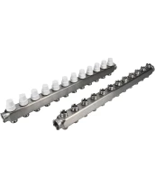 Коллекторная группа DN.ru GC3-31-12 1″ Ду25 Ру10 отводов — 12, в сборе с терморегулирующими клапанами и запорно-балансировочными клапанами, без переходников, корпус - нержавеющая сталь AISI 304