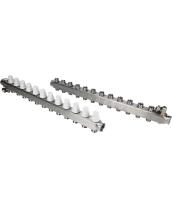 Коллекторная группа DN.ru GC4-31-12 1″ Ду25 Ру10 отводов — 12, в сборе с терморегулирующими клапанами и запорно-балансировочными клапанами, дренажным краном и воздухоотводчиком, с заглушками, без переходников, корпус - нержавеющая сталь AISI 304