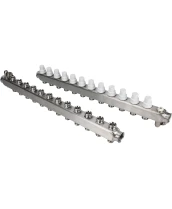 Коллекторная группа DN.ru GC4-31-12 1″ Ду25 Ру10 отводов — 12, в сборе с терморегулирующими клапанами и запорно-балансировочными клапанами, дренажным краном и воздухоотводчиком, с заглушками, без переходников, корпус - нержавеющая сталь AISI 304