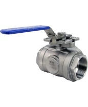 Кран шаровой DN.RU BV3232P(4pc)-SP-3WL-T-ISO-H Ду65 Ру40, 3-ходовой L-тип стандартнопроходной, внутренняя резьба, уплотнение - PTFE, материал корпуса - нержавеющая сталь SS316 с ISO фланцем и рукояткой